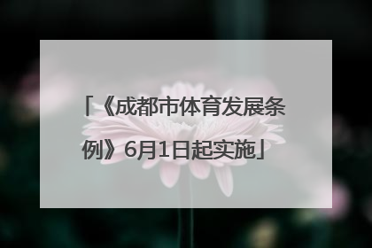 《成都市体育发展条例》6月1日起实施