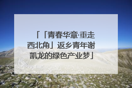 「青春华章·重走西北角」返乡青年谢凯龙的绿色产业梦
