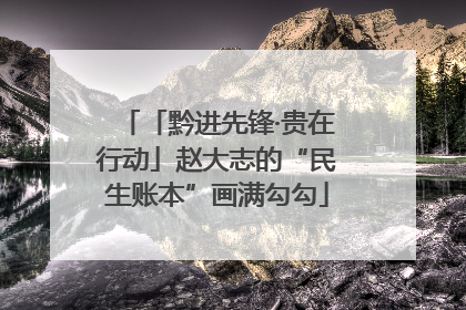 「黔进先锋·贵在行动」赵大志的“民生账本”画满勾勾