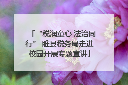 “税润童心 法治同行” 睢县税务局走进校园开展专题宣讲