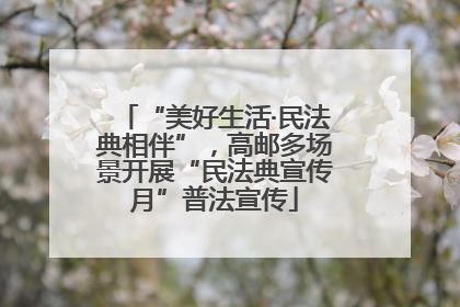 “美好生活·民法典相伴”，高邮多场景开展“民法典宣传月”普法宣传