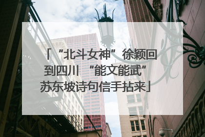 “北斗女神”徐颖回到四川 “能文能武”苏东坡诗句信手拈来