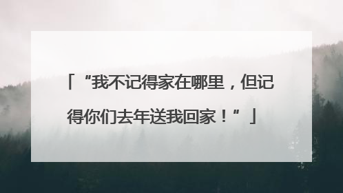 “我不记得家在哪里，但记得你们去年送我回家！”
