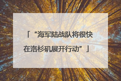“海军陆战队将很快在洛杉矶展开行动”