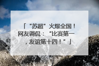 “苏超”火爆全国！网友调侃：“比赛第一，友谊第十四！”