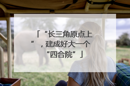 “长三角原点上”，建成好大一个“四合院”