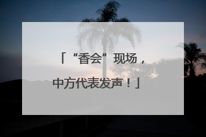 “香会”现场，中方代表发声！