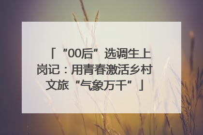 “00后”选调生上岗记：用青春激活乡村文旅“气象万千”