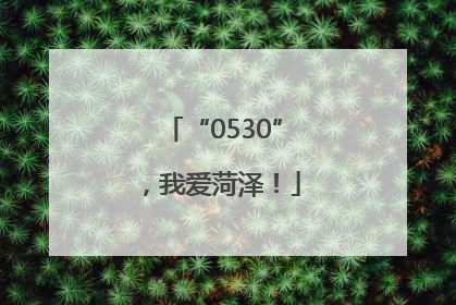 “0530”，我爱菏泽！