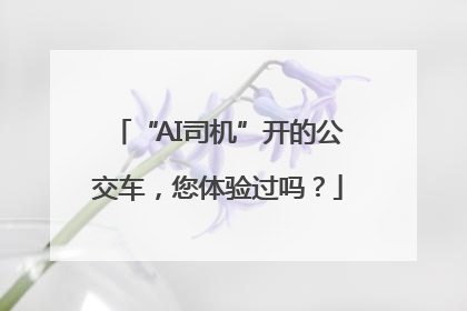 “AI司机”开的公交车，您体验过吗？