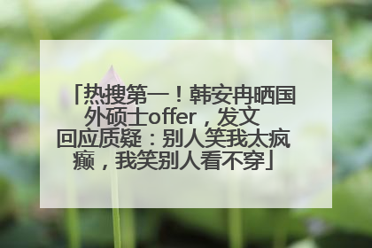 热搜第一！韩安冉晒国外硕士offer，发文回应质疑：别人笑我太疯癫，我笑别人看不穿