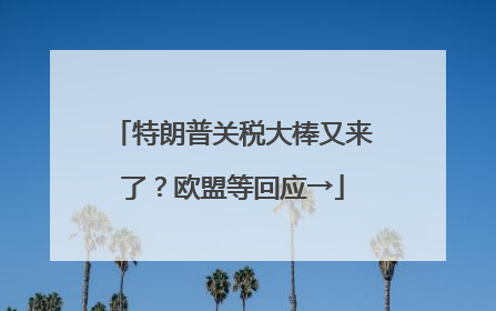 特朗普关税大棒又来了？欧盟等回应→