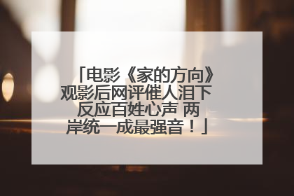 电影《家的方向》观影后网评催人泪下 反应百姓心声 两岸统一成最强音！
