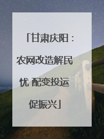 甘肃庆阳：农网改造解民忧 配变投运促振兴