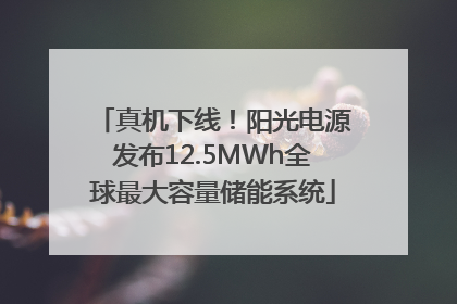 真机下线！阳光电源发布12.5MWh全球最大容量储能系统