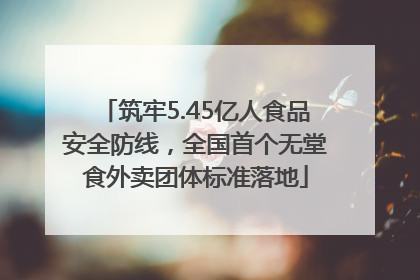 筑牢5.45亿人食品安全防线，全国首个无堂食外卖团体标准落地
