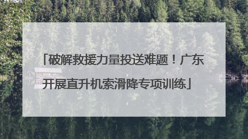 破解救援力量投送难题！广东开展直升机索滑降专项训练