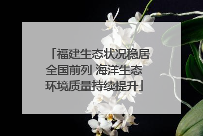 福建生态状况稳居全国前列 海洋生态环境质量持续提升