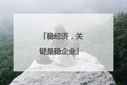 稳经济，关键是稳企业