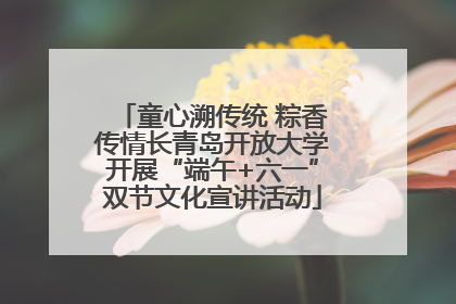 童心溯传统 粽香传情长青岛开放大学开展“端午+六一”双节文化宣讲活动
