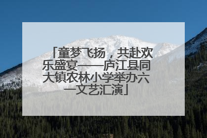 童梦飞扬，共赴欢乐盛宴——庐江县同大镇农林小学举办六一文艺汇演