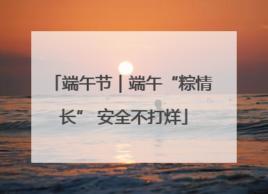 端午节｜端午“粽情长” 安全不打烊