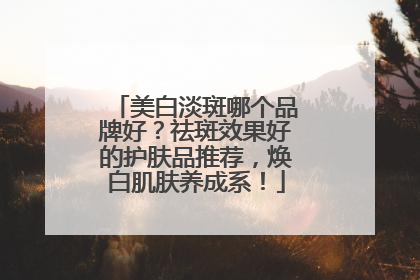 美白淡斑哪个品牌好？祛斑效果好的护肤品推荐，焕白肌肤养成系！