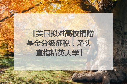 美国拟对高校捐赠基金分级征税，矛头直指精英大学
