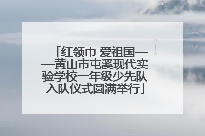 红领巾 爱祖国——黄山市屯溪现代实验学校一年级少先队入队仪式圆满举行
