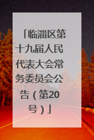 临淄区第十九届人民代表大会常务委员会公告（第20号）
