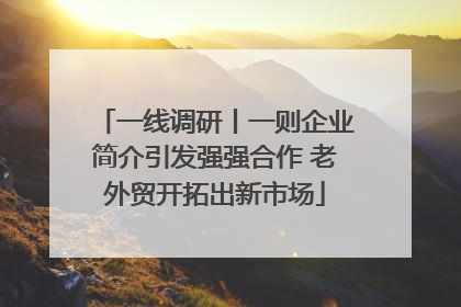 一线调研丨一则企业简介引发强强合作 老外贸开拓出新市场