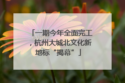 一期今年全面完工，杭州大城北文化新地标“揭幕”