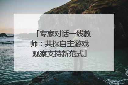 专家对话一线教师：共探自主游戏观察支持新范式