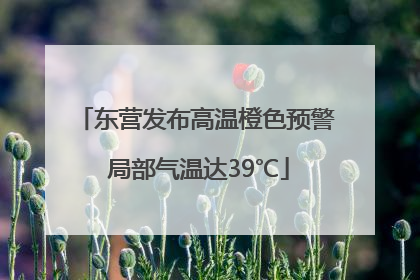 东营发布高温橙色预警 局部气温达39℃