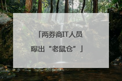 两券商IT人员曝出“老鼠仓”