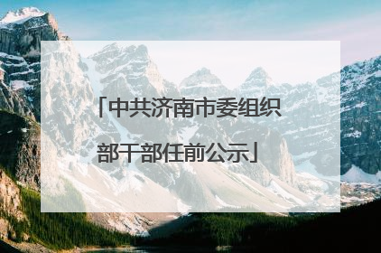 中共济南市委组织部干部任前公示