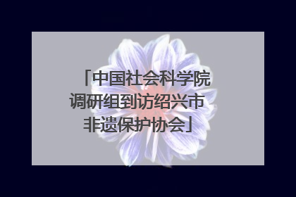 中国社会科学院调研组到访绍兴市非遗保护协会
