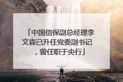 中国信保副总经理李文森已升任党委副书记，曾任职于央行