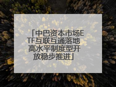 中巴资本市场ETF互联互通落地 高水平制度型开放稳步推进