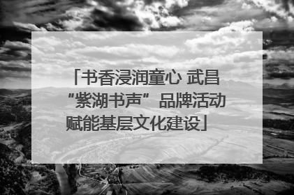 书香浸润童心 武昌“紫湖书声”品牌活动赋能基层文化建设