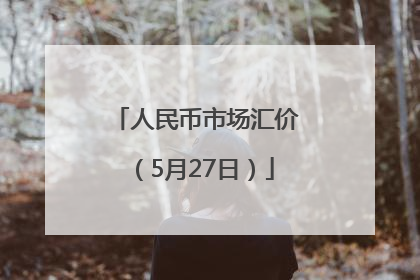 人民币市场汇价（5月27日）
