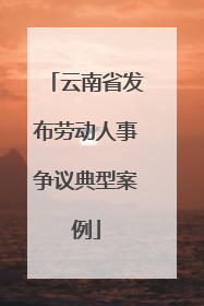 云南省发布劳动人事争议典型案例