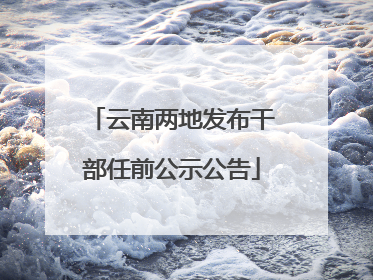 云南两地发布干部任前公示公告