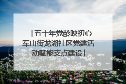 五十年党龄映初心 军山街龙湖社区党建活动赋能支点建设