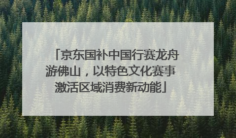 京东国补中国行赛龙舟游佛山，以特色文化赛事激活区域消费新动能