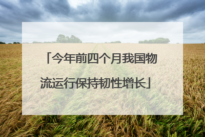 今年前四个月我国物流运行保持韧性增长