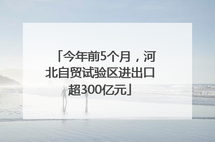 今年前5个月，河北自贸试验区进出口超300亿元