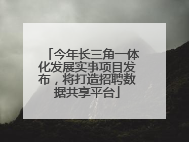 今年长三角一体化发展实事项目发布，将打造招聘数据共享平台
