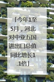 今年1至5月，河北对中亚五国进出口总值同比增长1.1倍