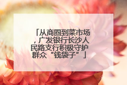 从商圈到菜市场，广发银行长沙人民路支行积极守护群众“钱袋子”